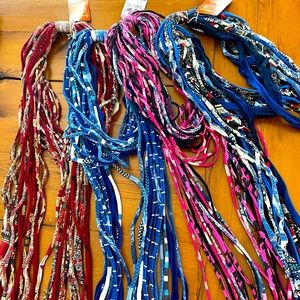 4 pc Dona Bela Shreds boho scarves🧣versatile,  dress up or down-cute & unique!